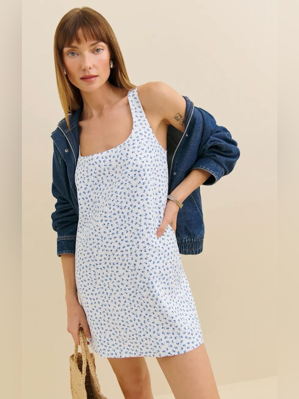 Reformation Hamley Linen Dress Ivory - Size 8